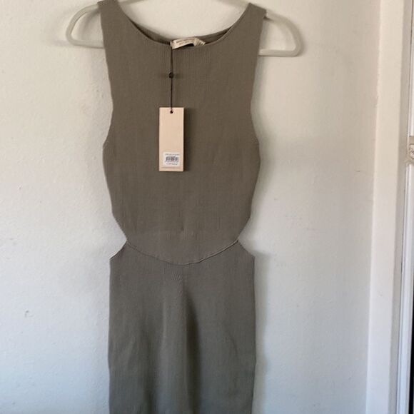 NWT Bec and Bridge Versailles Knit Mini Bodycon Sculpted Sage Green Dress - Picture 11 of 12